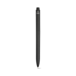 Recycled plastic pen with reinforced clip and blue ink black colour rear view