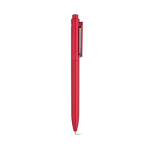 Recycled plastic pen with reinforced clip and blue ink red colour second view