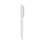 Recycled plastic pen with reinforced clip and blue ink white colour second view