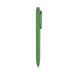 Recycled plastic pen with reinforced clip and blue ink green colour second view