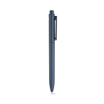 Recycled plastic pen with reinforced clip and blue ink navy-blue colour second view