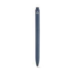Recycled plastic pen with reinforced clip and blue ink navy-blue colour rear view