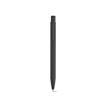Recycled aluminium pen with rubberised finish and blue ink black colour front view