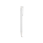 Recycled aluminium pen with rubberised finish and blue ink white colour second view