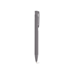 Recycled aluminium pen with rubberised finish and blue ink grey colour second view