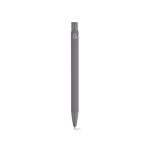 Recycled aluminium pen with rubberised finish and blue ink grey colour rear view
