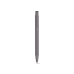 Recycled aluminium pen with rubberised finish and blue ink grey colour front view
