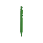 Recycled aluminium pen with rubberised finish and blue ink green colour second view
