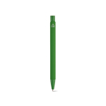 Recycled aluminium pen with rubberised finish and blue ink green colour rear view