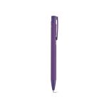 Recycled aluminium pen with rubberised finish and blue ink violet colour second view