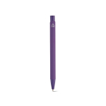 Recycled aluminium pen with rubberised finish and blue ink violet colour rear view