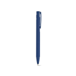 Recycled aluminium pen with rubberised finish and blue ink navy-blue colour second view