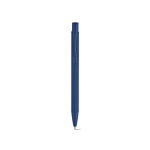 Recycled aluminium pen with rubberised finish and blue ink navy-blue colour front view