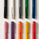 Recycled aluminium pen with rubberised finish and blue ink