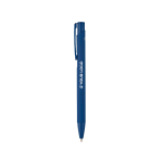 Recycled aluminium pen with rubberised finish and blue ink main view