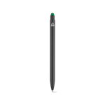 Recycled aluminium pen with touchscreen stylus and blue ink green colour rear view