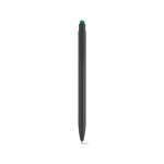 Recycled aluminium pen with touchscreen stylus and blue ink green colour front view