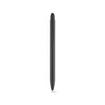 Recycled aluminium pen with touchscreen stylus and blue ink navy-blue colour front view