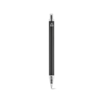 Recycled aluminium pen with push-button mechanism and blue ink black colour rear view