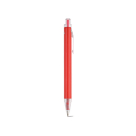 Recycled aluminium pen with push-button mechanism and blue ink red colour second view