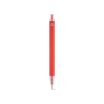 Recycled aluminium pen with push-button mechanism and blue ink red colour rear view