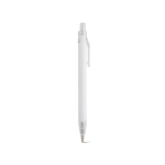 Recycled aluminium pen with push-button mechanism and blue ink white colour second view