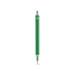 Recycled aluminium pen with push-button mechanism and blue ink green colour rear view