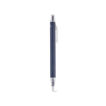 Recycled aluminium pen with push-button mechanism and blue ink navy-blue colour second view
