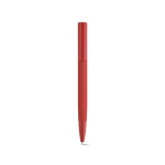 Recycled aluminium click pen with a glossy finish and blue ink red colour front view