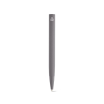 Recycled aluminium click pen with a glossy finish and blue ink grey colour rear view