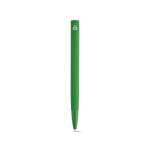 Recycled aluminium click pen with a glossy finish and blue ink green colour rear view