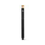 Recycled aluminium and bamboo rollerball pen with blue ink black colour rear view