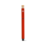 Recycled aluminium and bamboo rollerball pen with blue ink red colour rear view