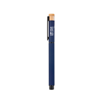 Recycled aluminium and bamboo rollerball pen with blue ink main view