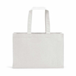 Natural eco cotton shopping bag with flat base 280 g/m2 white colour rear view