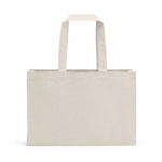 Natural eco cotton shopping bag with flat base 280 g/m2 natural colour rear view