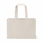 Natural eco cotton shopping bag with flat base 280 g/m2 natural colour front view