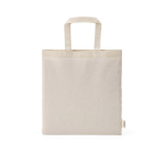 Natural recycled cotton bag with 30 cm handles and 140 g/m² natural colour front view