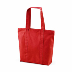 Recycled cotton shopping bag with zip 360 g/m² red colour second view