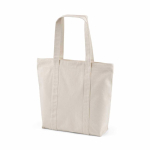 Recycled cotton shopping bag with zip 360 g/m² natural colour second view