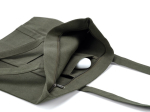 Recycled cotton shopping bag with zip 360 g/m² military green colour detail view