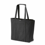 Recycled cotton shopping bag with press-stud fastening 360 g/m2 black colour second view