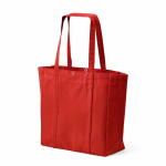 Recycled cotton shopping bag with press-stud fastening 360 g/m2 red colour second view
