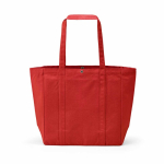 Recycled cotton shopping bag with press-stud fastening 360 g/m2 red colour rear view