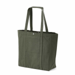 Recycled cotton shopping bag with press-stud fastening 360 g/m2 military green colour second view