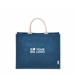 Laminated jute shopping bag with cotton handles 20 L main view