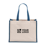 Recycled cotton and jute shopping bag with long handles 300 g/m² main view
