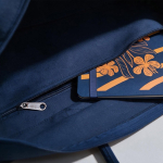 Eco shopping bag with full zip closure 19 L navy-blue colour detail view