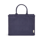 Eco shopping bag with full zip closure 19 L navy-blue colour front view