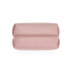 Geometric recycled faux leather toiletry bag with recycled lining pink colour third view